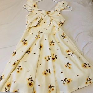 New Beautees Cream Sunflower Dress
